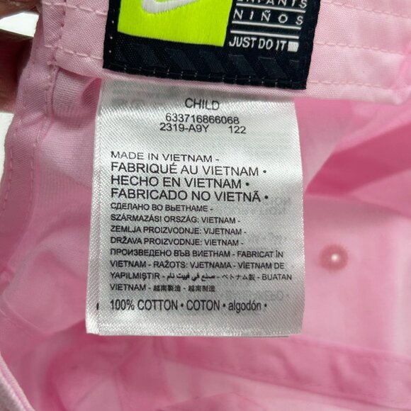 Nike Pink Foam Childrens‎ Youth Adjustable Baseball Cap  Silver Swoosh Logo NEW - Picture 10 of 10